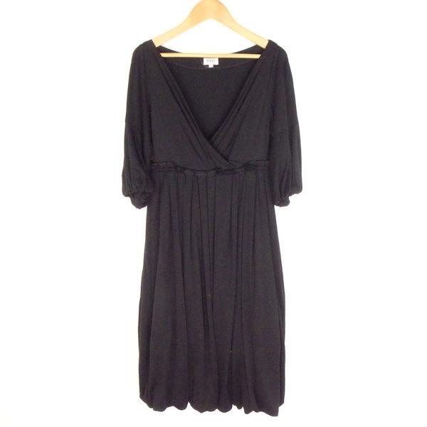 フォクシー ワンピース 1点 黒 38 テンセル カシミヤ バルーン AM538A9  