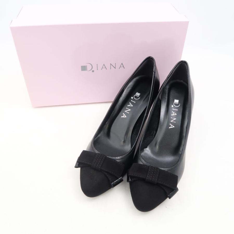 未使用 DIANA ダイアナ パンプス 23cm リボン スエード ヒール 