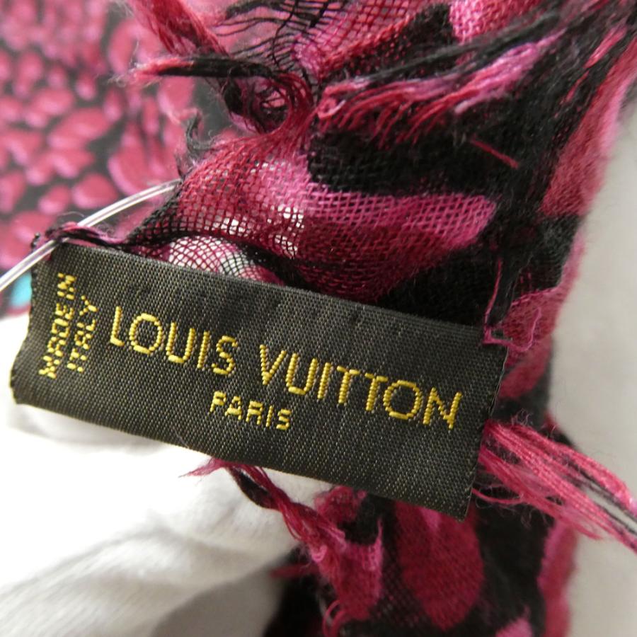 ルイ・ヴィトン レオパード シルクカシミヤ 大判ストール　ピンク LOUIS VUITTON（ルイ・ヴィトン） ストール カシミヤ シルク 大判