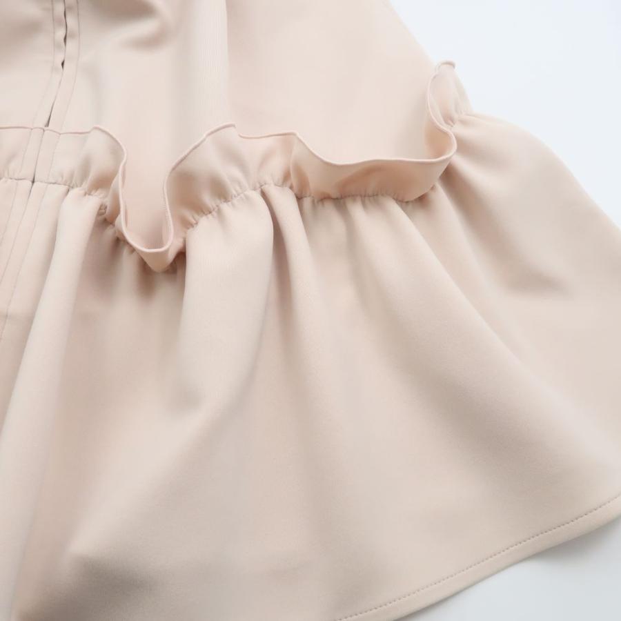 ルネ Rene チューリップスリーブワンピース ピンクフロントジップ 34 36