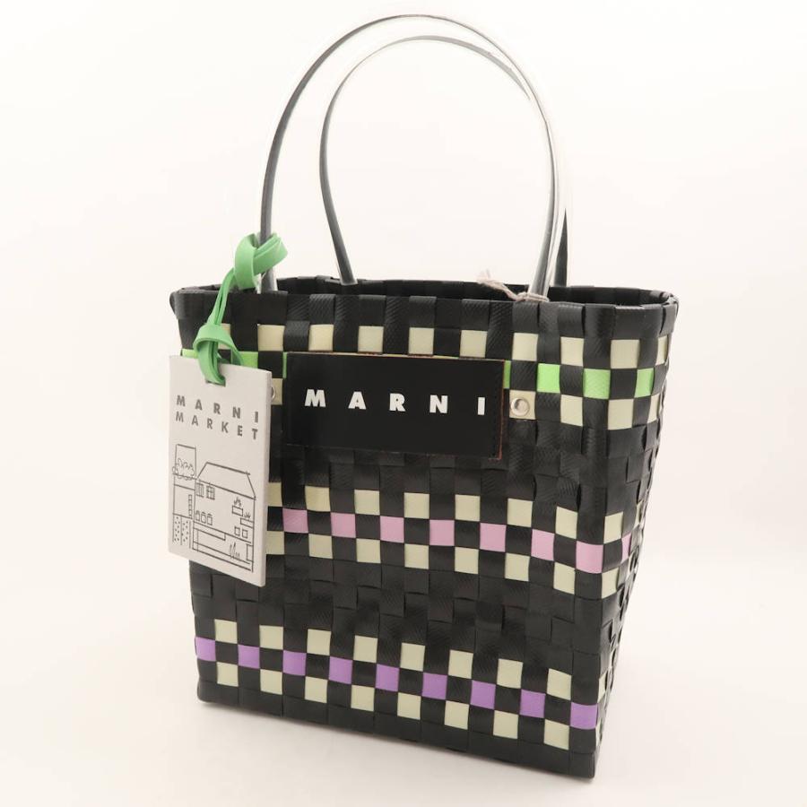 c*o様 MARNI カゴバッグ　ブラック　ホワイト　マルニマーケット　チェック MARNI マルニ バッグ Marni Market ステンシルバッグ ブラック