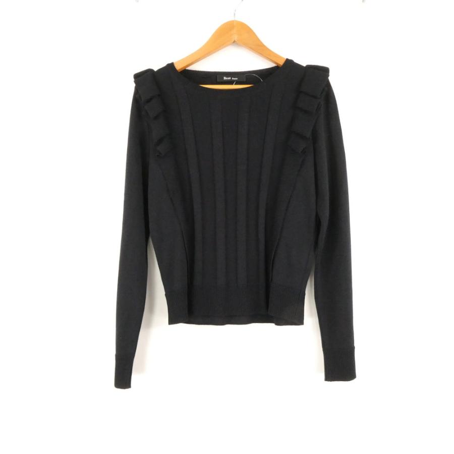 美品 Rene basic ルネ 5742130 ニット 34 テンセル ポリエステル 長袖 フリル レディース AN2795A47 美品 Rene basic ルネ 5742130 ニット 34 テンセル ポリエステル 長袖