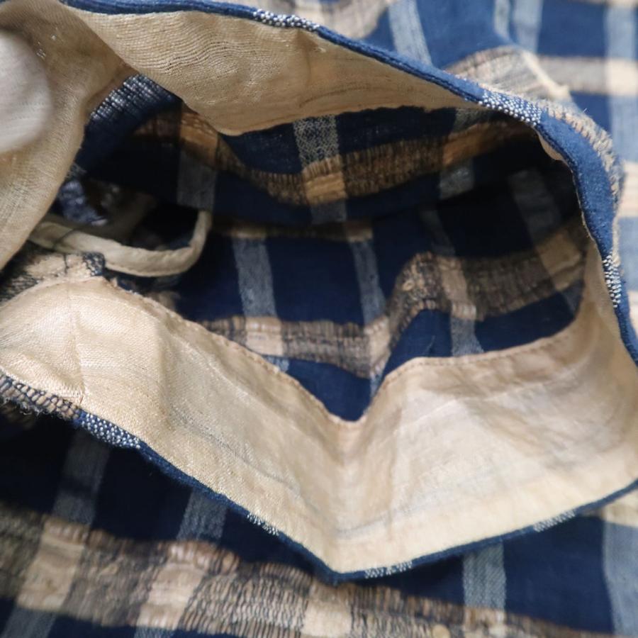 45R - 美品 45r フォーティファイブアール タッサーシルク丹波布格子ブラウス 2 Sサイズ相当 絹他 半袖 レディース AO1654A42 45R - 美品 45r フォーティファイブアール タッサーシルク丹波布