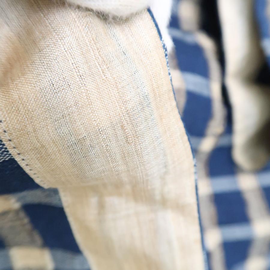 45R - 美品 45r フォーティファイブアール タッサーシルク丹波布格子ブラウス 2 Sサイズ相当 絹他 半袖 レディース AO1654A42 45R - 美品 45r フォーティファイブアール タッサーシルク丹波布