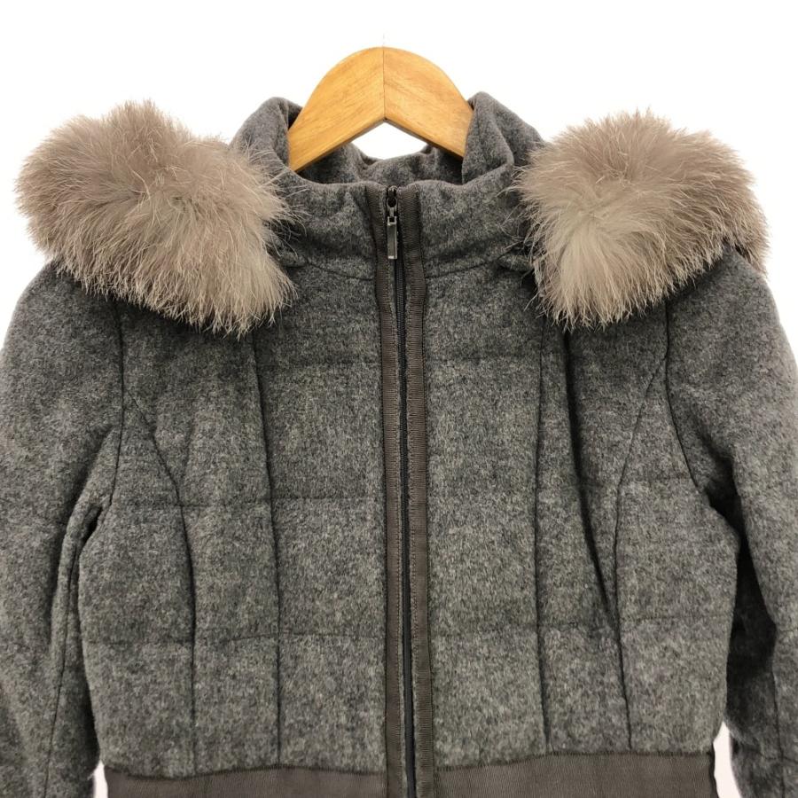 美品 Rene ルネ 6738730 FOXファー付きダウンコート 34 Sサイズ相当 毛 