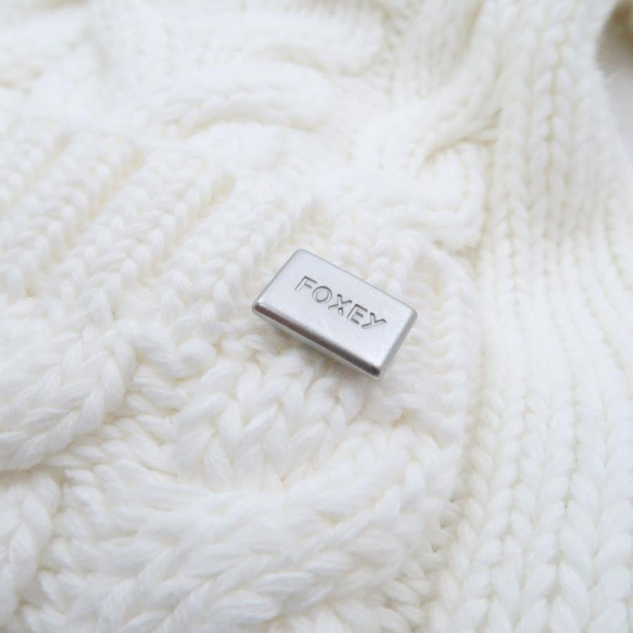 美品 FOXEY フォクシー 25173 フーディニットカーディガン 38 Sサイズ相当 綿他 レディース AO2749A30 FOXEY（フォクシー） 美品 25173 フーディニットカーディガン 38 S
