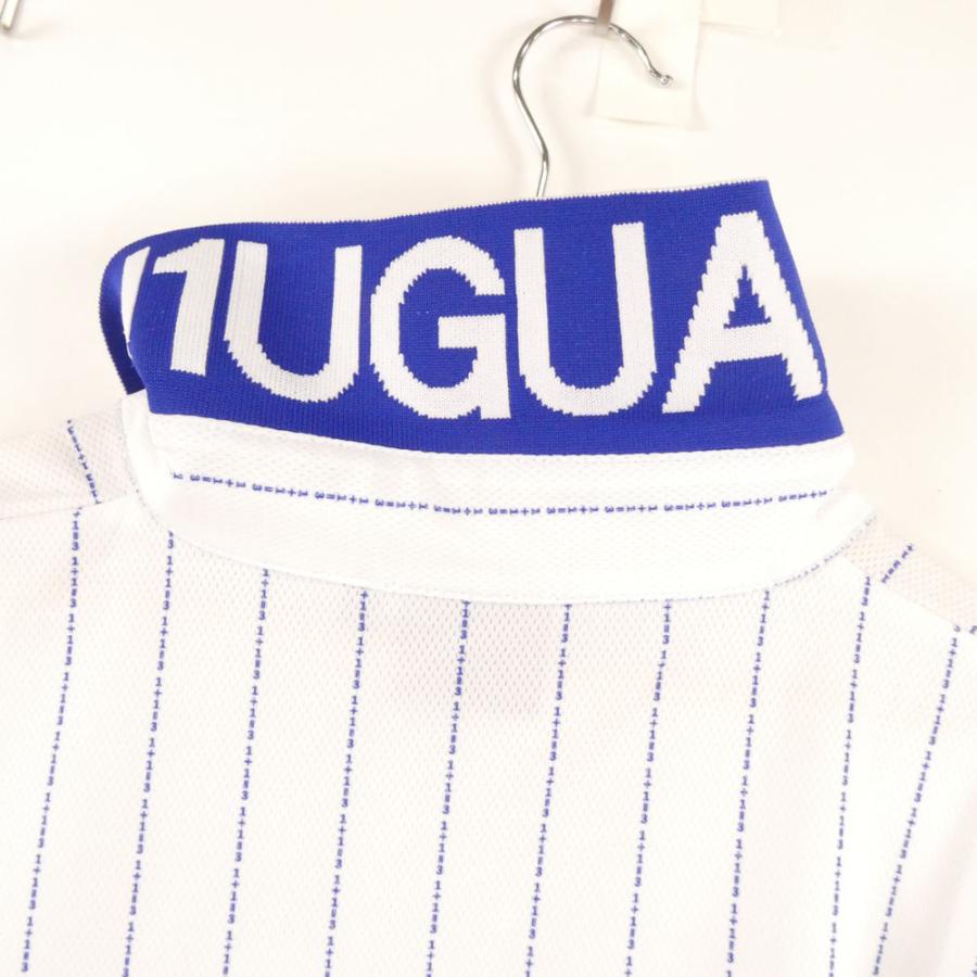 美品 1PIU1UGUALE3 ウノピュウノウグァーレトレ GRT202 SHORT PT 113 STRIPE ポロシャツ VI XLサイズ相当 ポリエステル他 ゴルフウェア 半袖 ストライプ メンズ AO4083A95 美品 1PIU1UGUALE3 ウノピュウノウグァーレトレ GRT202 SHORT PT 113