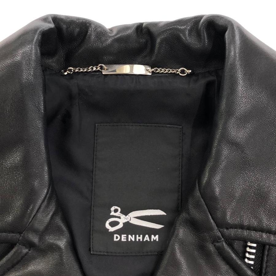 DENHAM 美品 デンハム ダブルライダースジャケット 36 羊革 レザー 