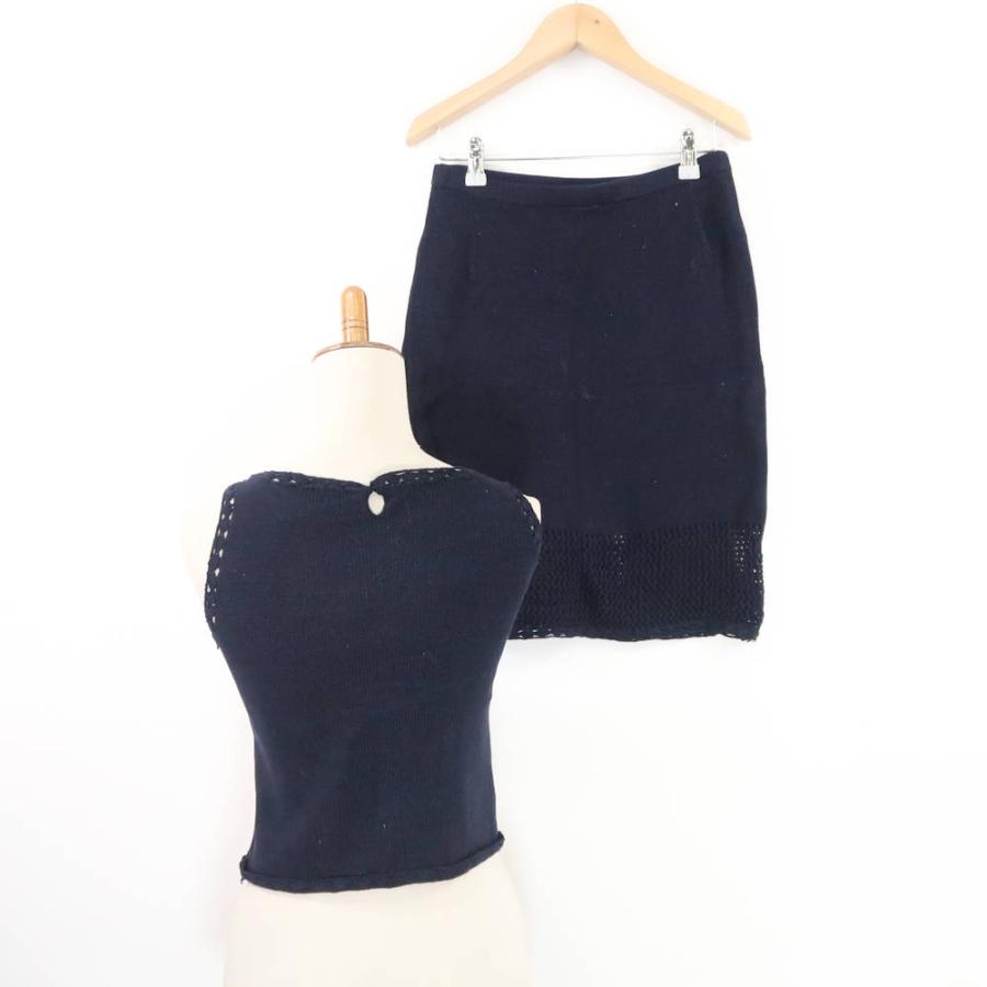 Rene 美品 ルネ セットアップ M ニット ノースリーブ スカート 膝丈  