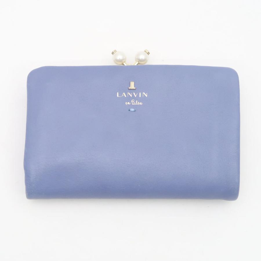 美品 LANVIN en Bleu ランバンオンブルー 財布 二つ折り がま口 