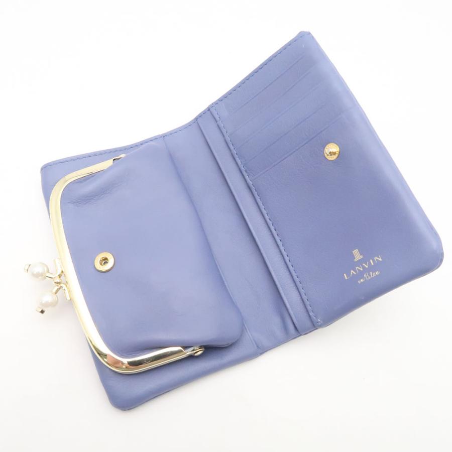 美品 LANVIN en Bleu ランバンオンブルー 財布 二つ折り がま口 
