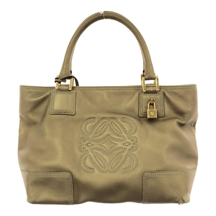 LOEWE ロエベ フスタ アナグラム ハンドバッグ ナッパレザー アマソナ  