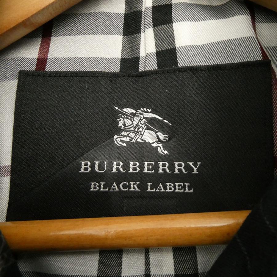 バーバリーブラックレーベル　トレンチコート　ストライプ　ネイビー バーバリーブラックレーベル トレンチコート ストライプ ネイビー