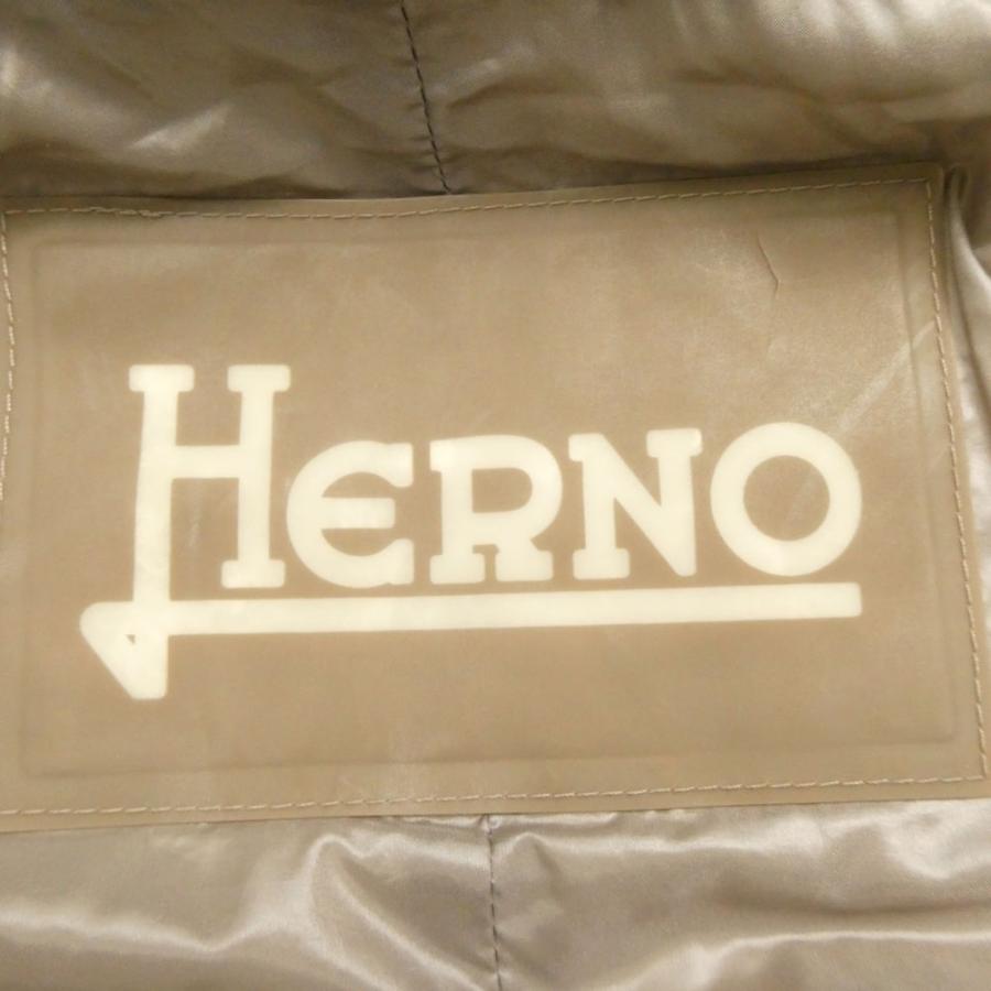 HERNO ヘルノ 21632 DP 12017 2600 ロングダウンジャケット 40 S相当 ポリアミド100% グースダウン グレージュ ファー レディース AU3649W4_2
