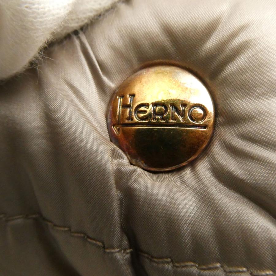 HERNO ヘルノ 21632 DP 12017 2600 ロングダウンジャケット 40 S相当 ポリアミド100% グースダウン グレージュ ファー レディース AU3649W4_3
