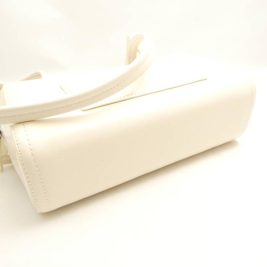 美品 STAND OIL スタンドオイル ハンドバッグ レザー クリーム ダブル 