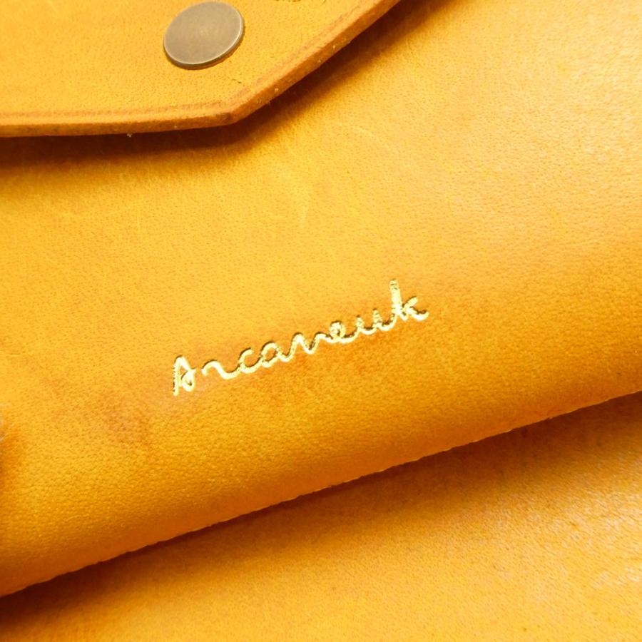 美品 Arcaneuk アルカヌーク roof ルーフ コンパクトウォレット レザー