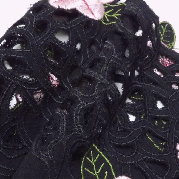 美品 TOCCA トッカ ロングスカート 1点 ブラック系 6 シルク100％ 刺繍  