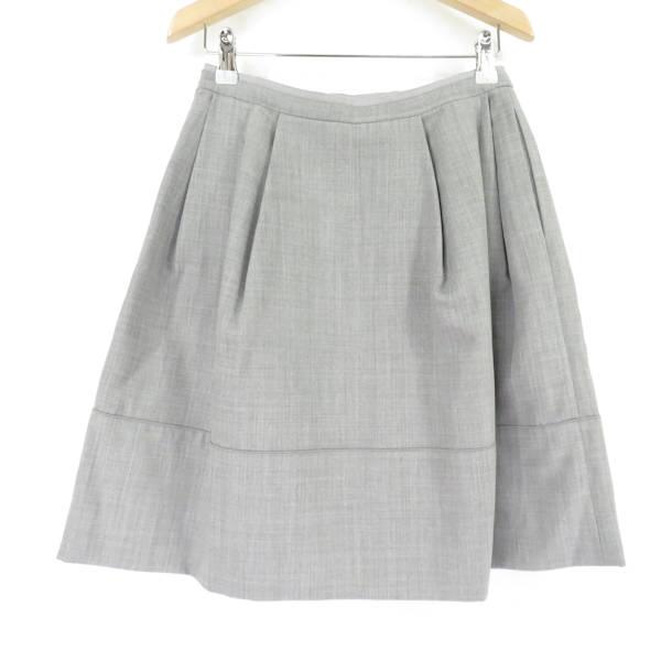 美品 FOXEY フォクシー Skirt Lily スカート グレー系 38 コットン100  