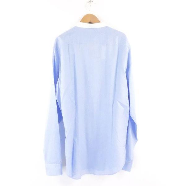 GUCCI 美品 グッチ スタンドカラーシャツ ブルー M コットン100