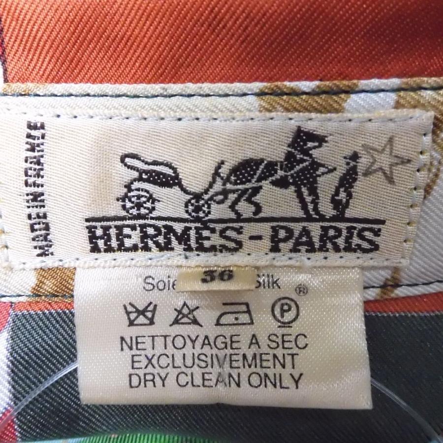 HERMES 美品 エルメス ヴィンテージ シャツ オレンジ 36 シルク HERMES 美品 エルメス ヴィンテージ シャツ オレンジ 36 シルク