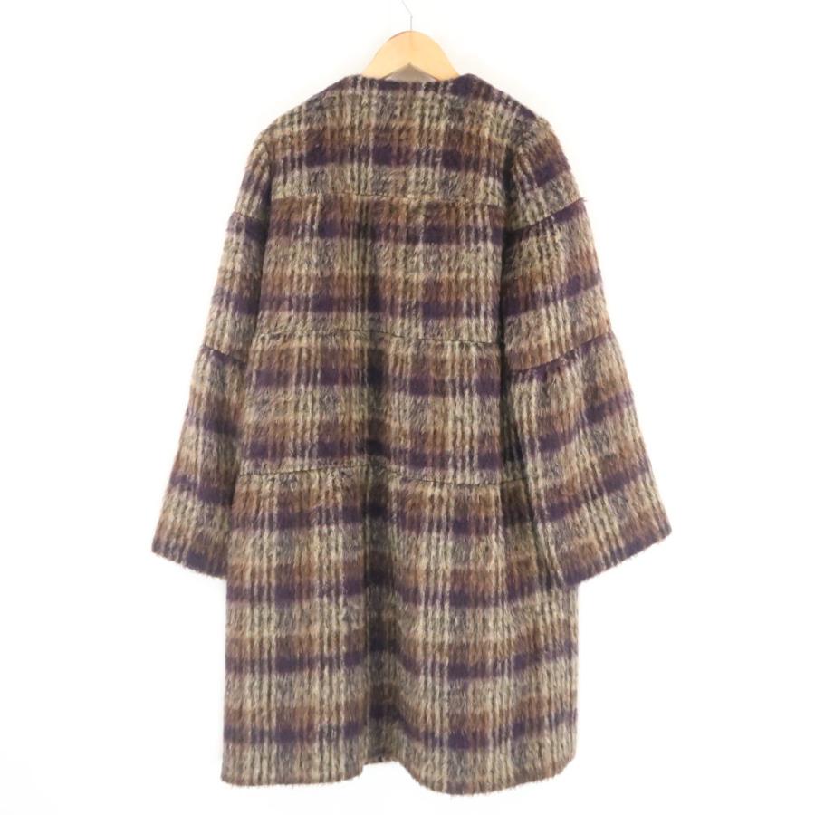 KAMISHIMA CHINAMI 美品 カミシマチナミ ノーカラー段々ギャザーコート