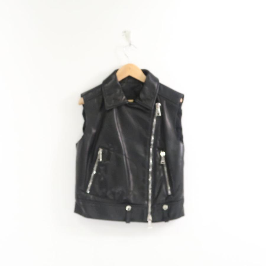 MONCLER - 美品 MONCLER モンクレール RODEIA GILET レザーダウンベスト 1 牛革 ナイロン100% レディース AY5486W2 MONCLER 美品 モンクレール RODEIA GILET レザーダウンベスト 1