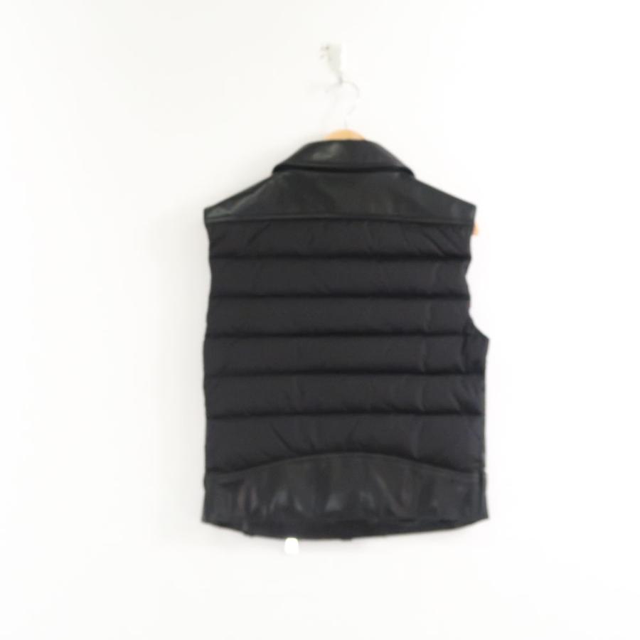 MONCLER - 美品 MONCLER モンクレール RODEIA GILET レザーダウンベスト 1 牛革 ナイロン100% レディース AY5486W2 MONCLER 美品 モンクレール RODEIA GILET レザーダウンベスト 1