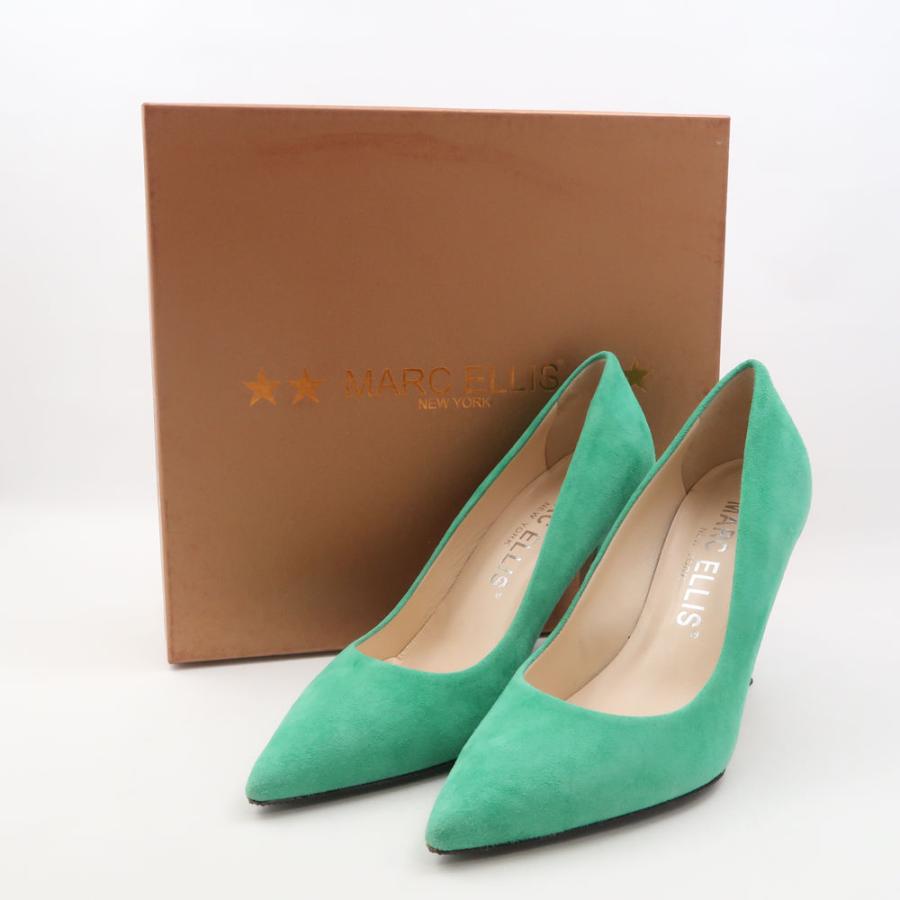 美品クリスチャンルブタン パンプス 24cm 37ハーフグリーン色バレエ