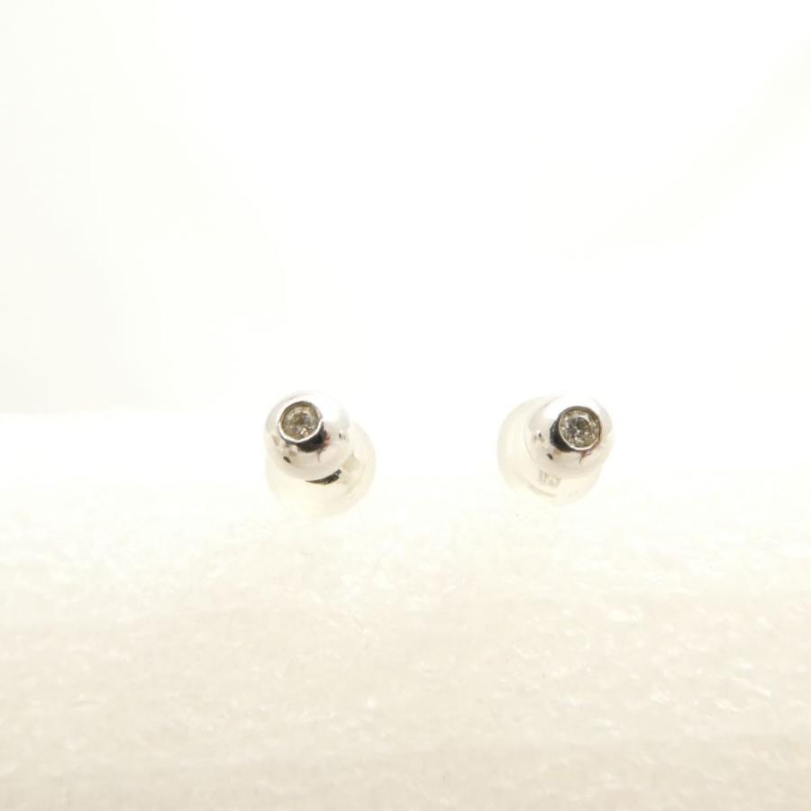 美品 AP-627 両耳ピアス K18WG/0.02ct×2 ダイヤモンド レディース 