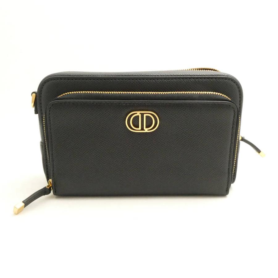 美品 Christian Dior ディオール カロ ダブルポーチ 48-MA-0223 ショルダーバッグ CDロゴ レディース AY6547W1 Christian Dior（クリスチャン・ディオール） 美品 ディオール カロ