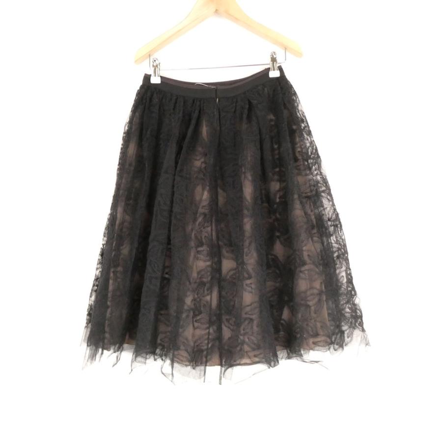 FOXEY（フォクシー） 美品 39182 レーススカート 38 ナイロン他 ひざ下