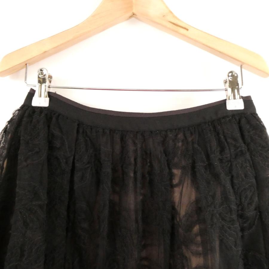 FOXEY（フォクシー） 美品 39182 レーススカート 38 ナイロン他 ひざ下