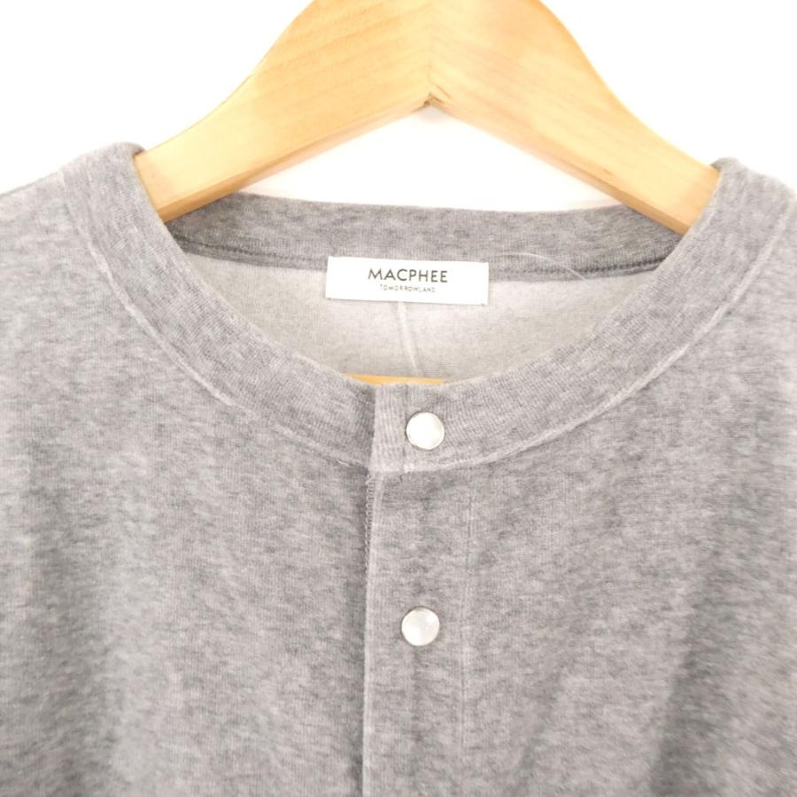 美品 MACPHEE マカフィー ベロア クルーネック (12-03-54-03701) カーディガン 1点 S コットン 他 長袖 レディース AY7870A61 MACPHEE（マカフィー） 美品 ベロア クルーネック (12-03-54-03701