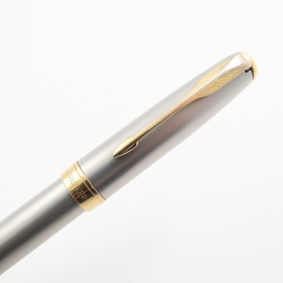 美品 PARKER パーカー ソネット 万年筆 全長13 F字 銀 金 文房具 筆記用具 HU1434W3 PARKER（パーカー） 美品 ソネット 万年筆 全長13 F字 銀 金 文房具