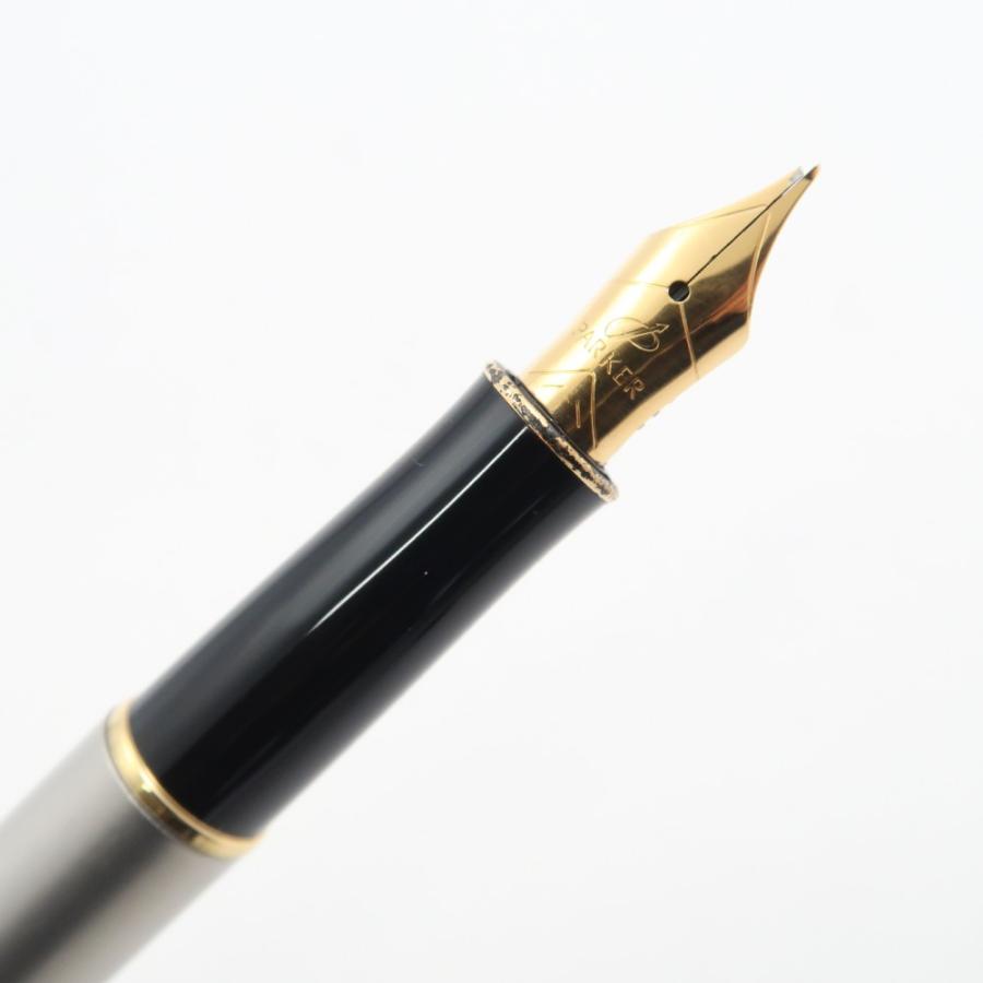 美品 PARKER パーカー ソネット 万年筆 全長13 F字 銀 金 文房具 筆記用具 HU1434W3 PARKER（パーカー） 美品 ソネット 万年筆 全長13 F字 銀 金 文房具