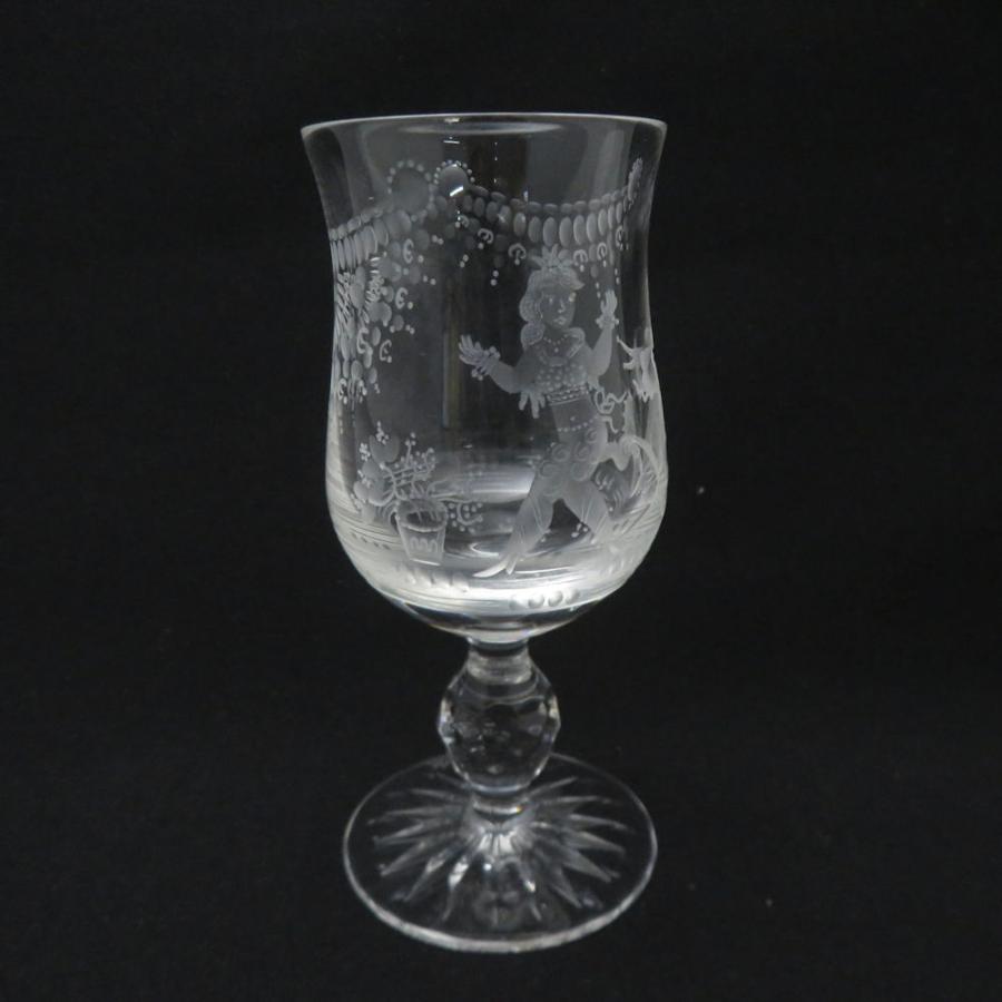 美品 Meissen Crystal マイセンクリスタル アラビアンナイト 千夜一夜物語 ワイングラス 1客 H13cm 竜と女性 SC10806B1_1