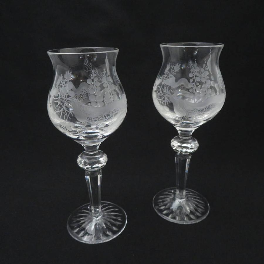 Meissen Crystal マイセンクリスタル ブルーオーキッド ワイングラス 2