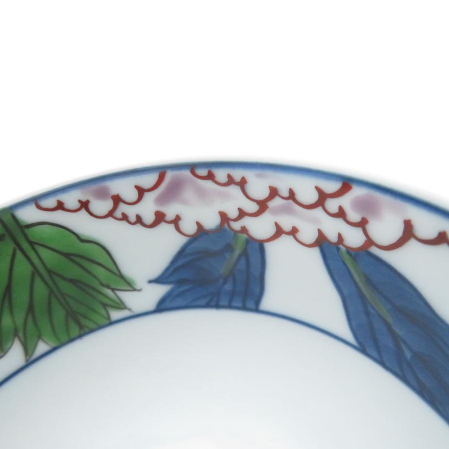 美品 源右衛門窯 染錦紫牡丹絵 飯碗 11cm ご飯茶碗 有田焼 深皿 小鉢