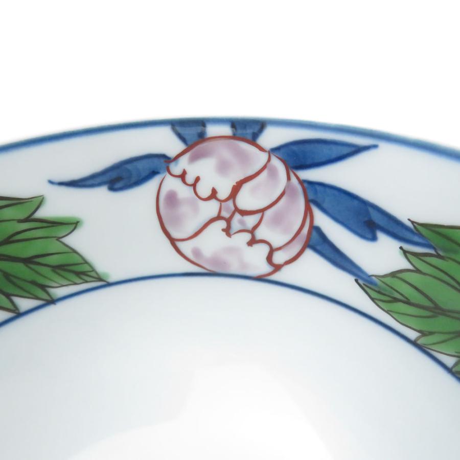 美品 源右衛門窯 染錦紫牡丹絵 飯碗 11cm ご飯茶碗 有田焼 深皿 小鉢