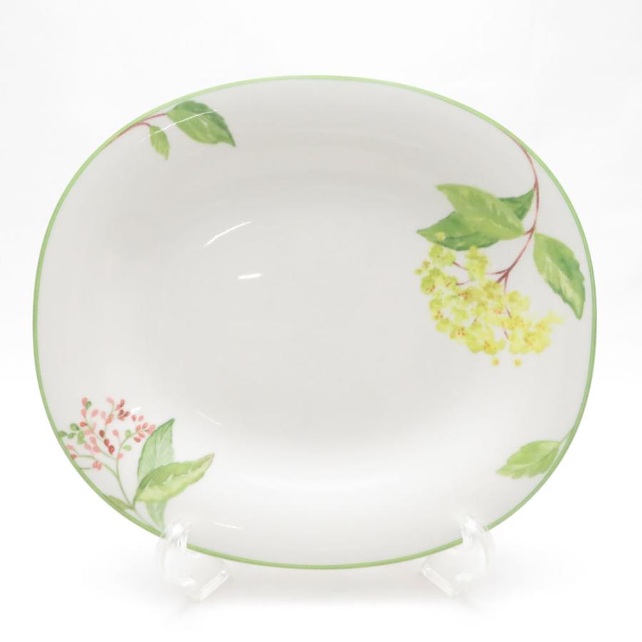 美品 Villeroy&Boch ビレロイ＆ボッホ グリーンガーランド 大皿 オーバル 柄 23cmプレート SD218H2