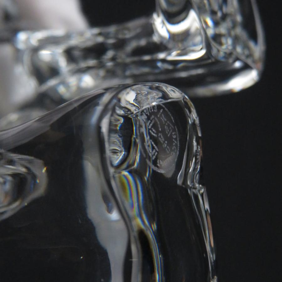 Baccarat バカラ ラウンドバックキャット クリスタルオブジェ 猫 バカラ 美品 Baccarat ラウンドバックキャット クリスタル