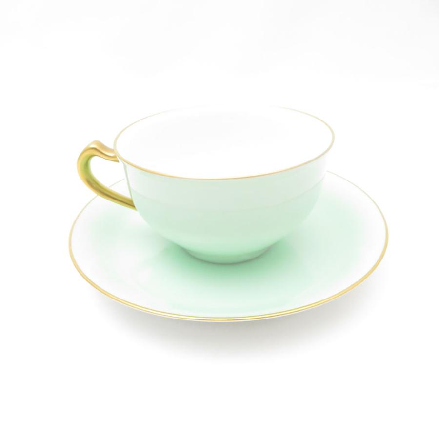 大倉陶園 美品 OKURA 色蒔き カップ＆ソーサー ティー コーヒー 兼用 