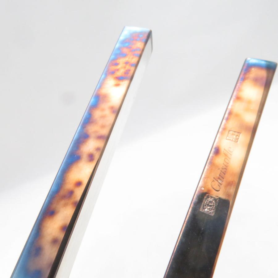 美品 Christofle クリストフル ユニ 箸 2点 セット ホワイト レッド