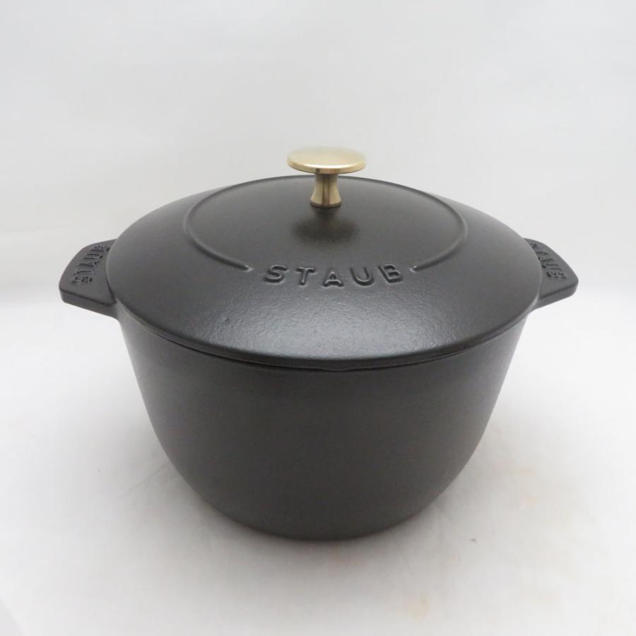 美品 STAUB ストウブ ラ ココット de GOHAN 20cm 両手鍋 Lサイズ 3-5合炊き SN613L1 | Staub | 01