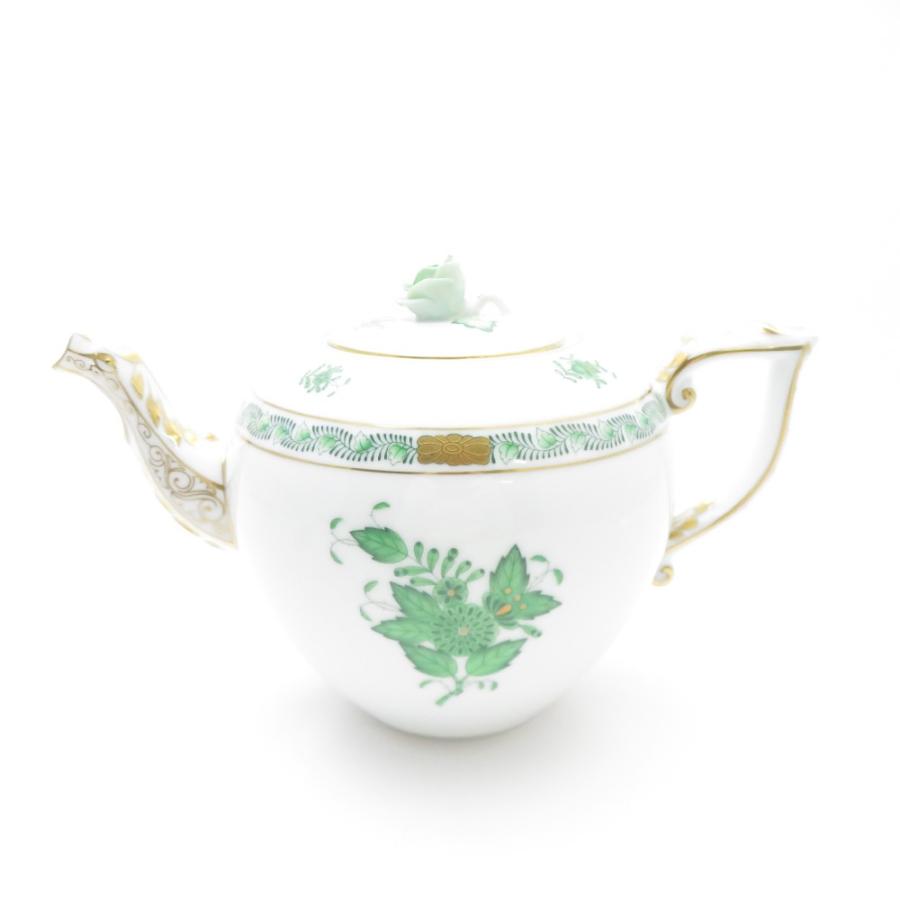 未使用 Herend ヘレンド アポニーグリーン ティーポット AV 茶器 