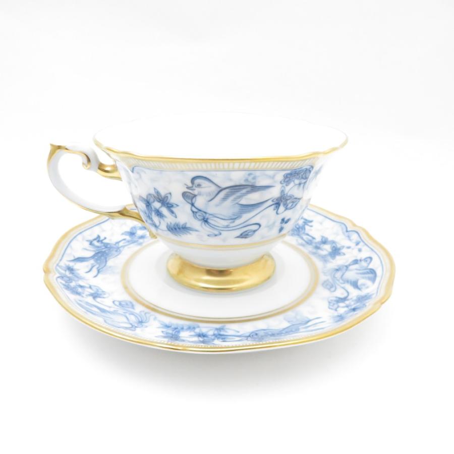 大倉陶園 美品 OKURA 呉須シルクロード カップ＆ソーサー ティー