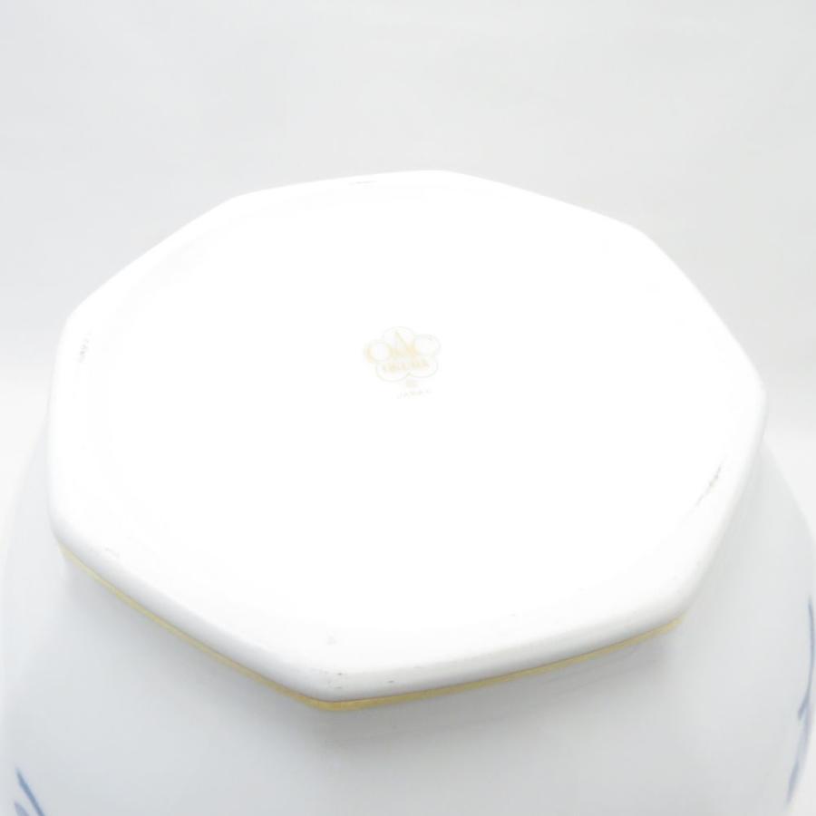 大倉陶園 OKURA 染付金彩 菊梅菖蒲竹四君子文 花瓶 八角 フラワー