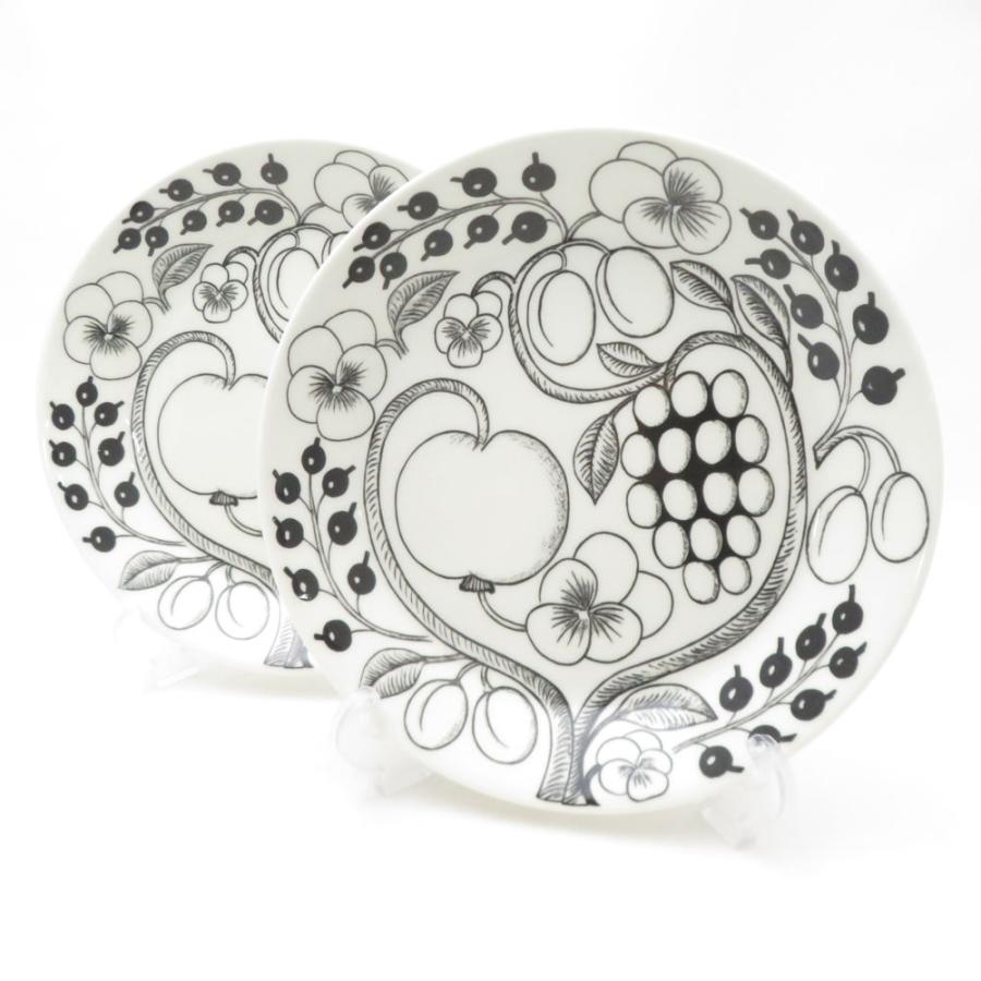 ARABIA（アラビア） 未使用 パラティッシ ブラック 中皿 2枚 ペア 21cm