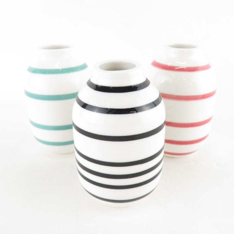 未使用 KAHLER オマジオ フラワーベース パール ホワイトストライプ KAHLER（ケーラー） 美品 オマジオ パール フラワーベース 花瓶 3点